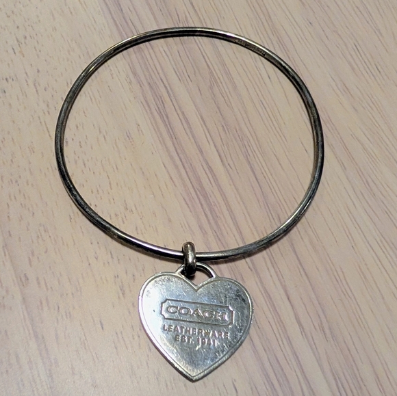 Coach Heart Charm Bangle Bracelet - Picture 3 of 3